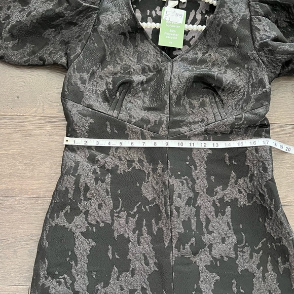 H&M Womens Black Jacquard Dress sz Large - Picture 10 of 16